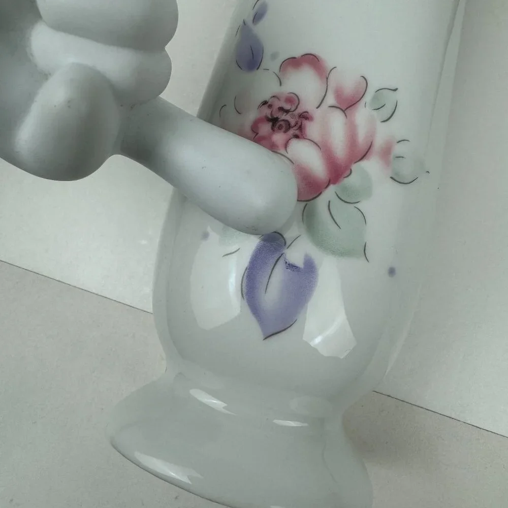Vtg‎ 90s Especially for you FTD Flower Vase White Pastel Floral Image 6.5in tall